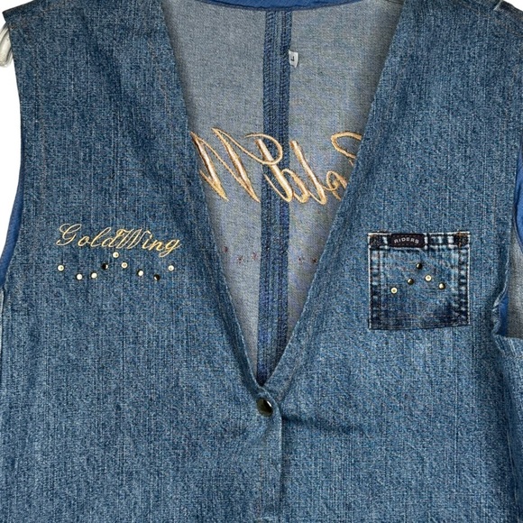 Gold Wing Denim Vest - Picture 3 of 5